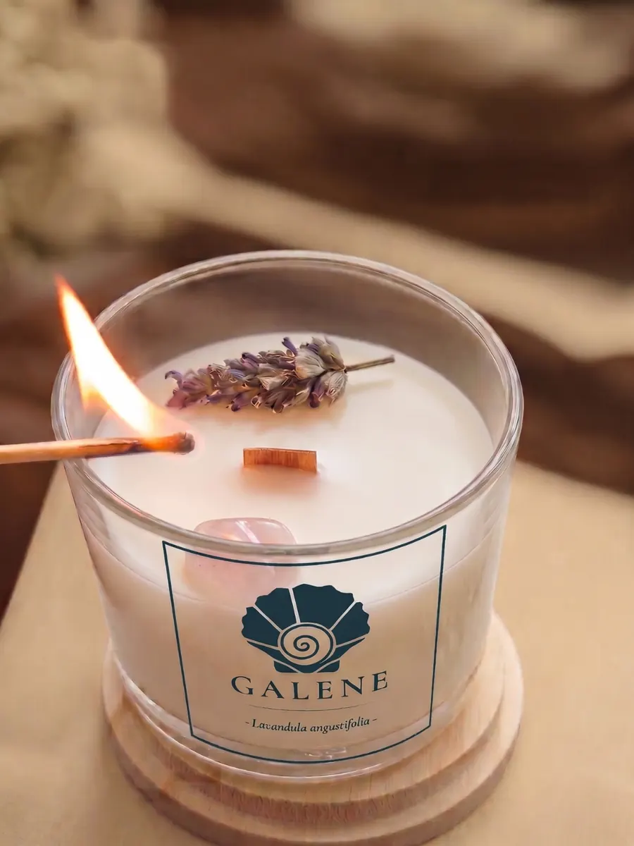 Vela Lavanda, linha Cristais e Ervas, foto 1