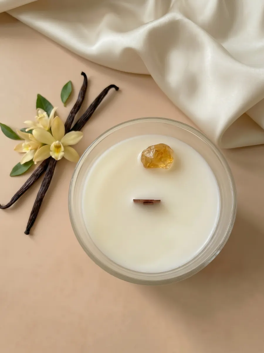 Vela Vanilla com citrino, linha Éclat